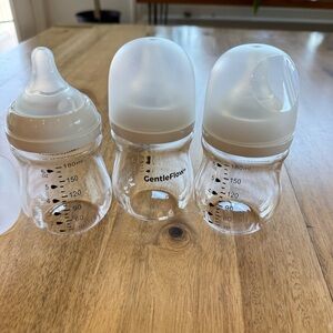 GentleFlow Glass Baby Bottles (Set of 3)